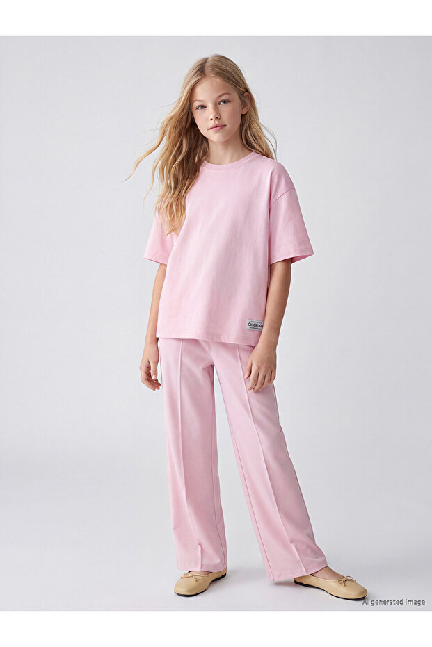 Trendlucky Short Sleeve Girls' Soft Touch Set with Difference