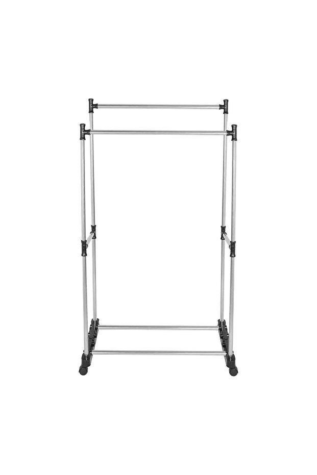 Double Pole Adjustable Stainless Steel Telescopic Clothes Rack