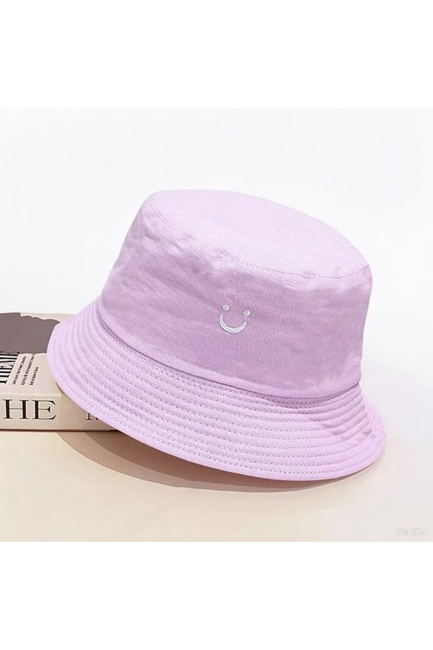 Children's Sun Hats - Girls' Smiley Face Bucket Boys' Reversible Wide-brimmed Unisex Suitable for children aged 2-8