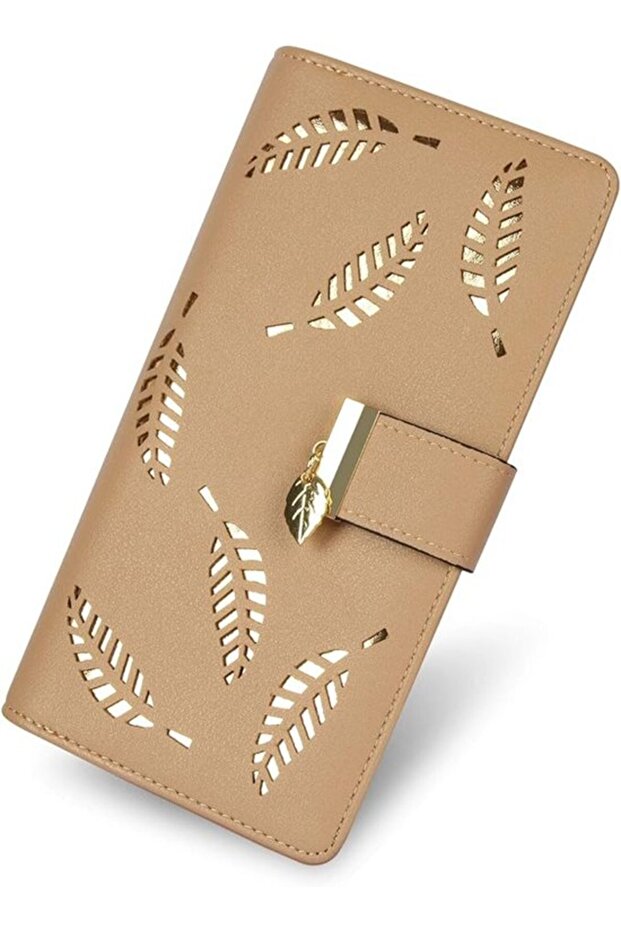 Women's wallet foldable PU leather coin purse card slots.