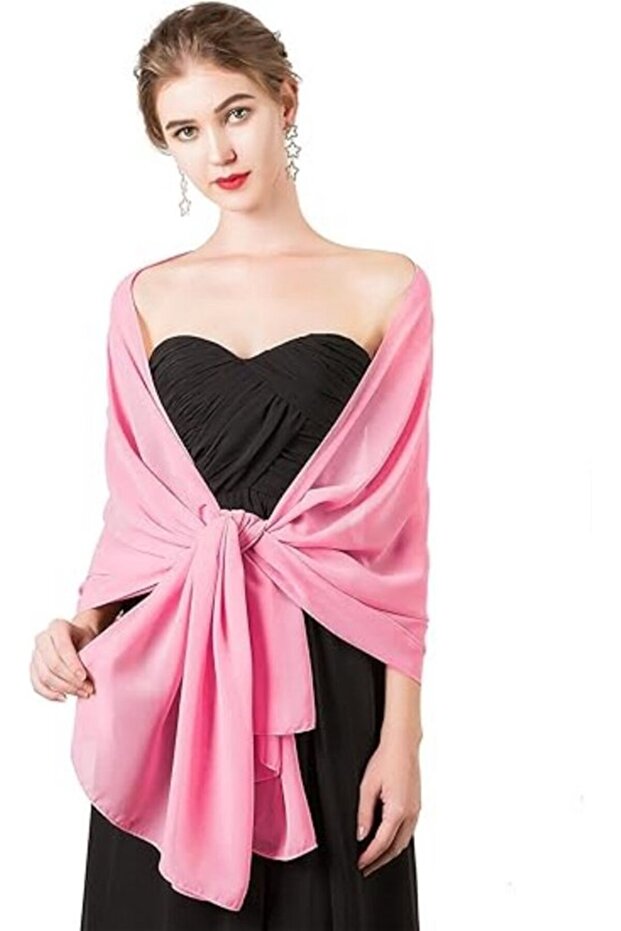 Women's scarf dark blue 175x70cm soft silky chiffon gift.