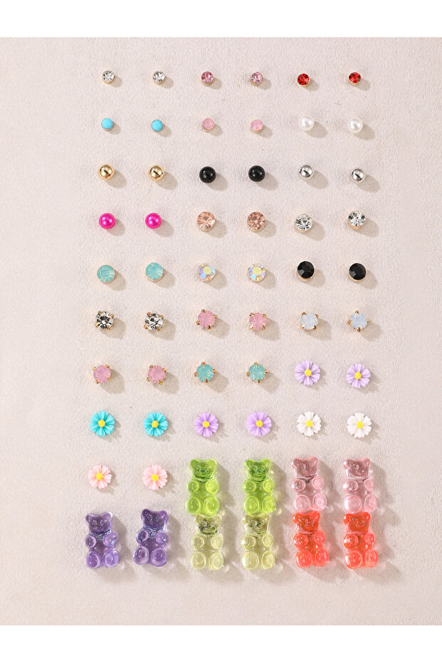 Set of 30 - Studs and Bear Dangle Earrings