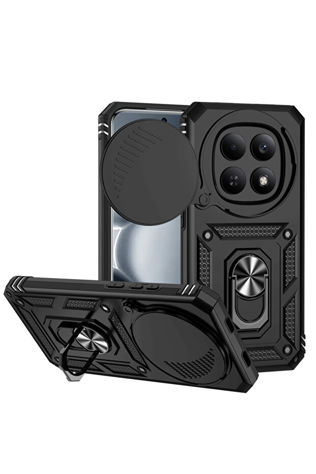 Redmi Note 15 4G black Shockproof Armor Funda For Redmi Note 15 Pro 5G 4G Slide Lens Protect Phone