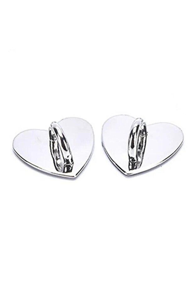 2pcs Heart silver 2pcs Adhesive Metal Heart Phone Charm Holder Mobile DYM Phone Case Finger Ring Sta