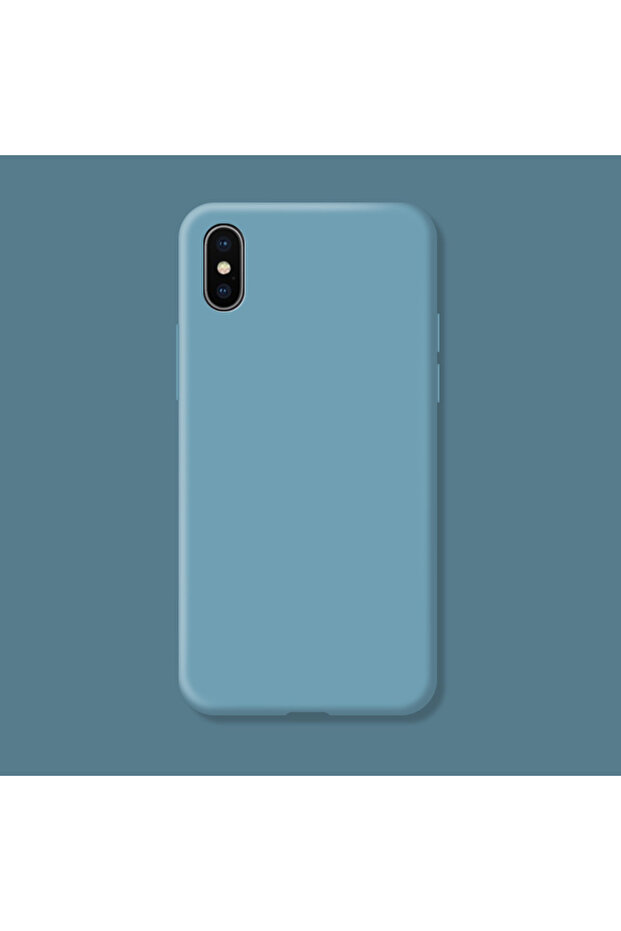 iPhone XS Lake blue For iphone X Xr Xs Max Shockproof Liquid Silicone Protective Cover For iphone X