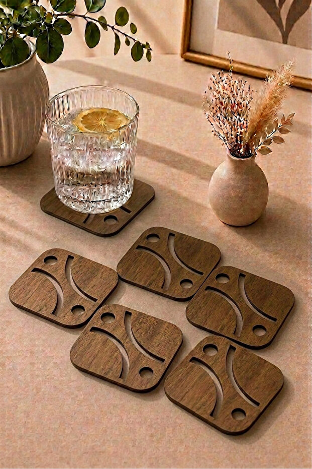Luna Pattern, Set of 6 Decorative Coasters