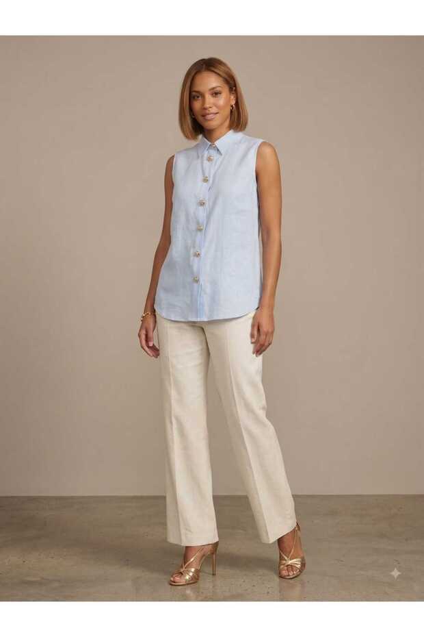 1006062 Sleeveless Linen Shirt