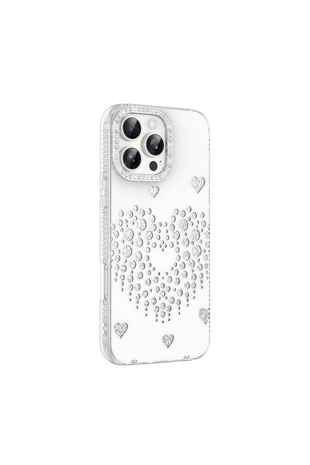 غطاء Rivas صلب من البولي كربونات متوافق مع حافظة Apple iPhone 16 Pro Max Damla Stone