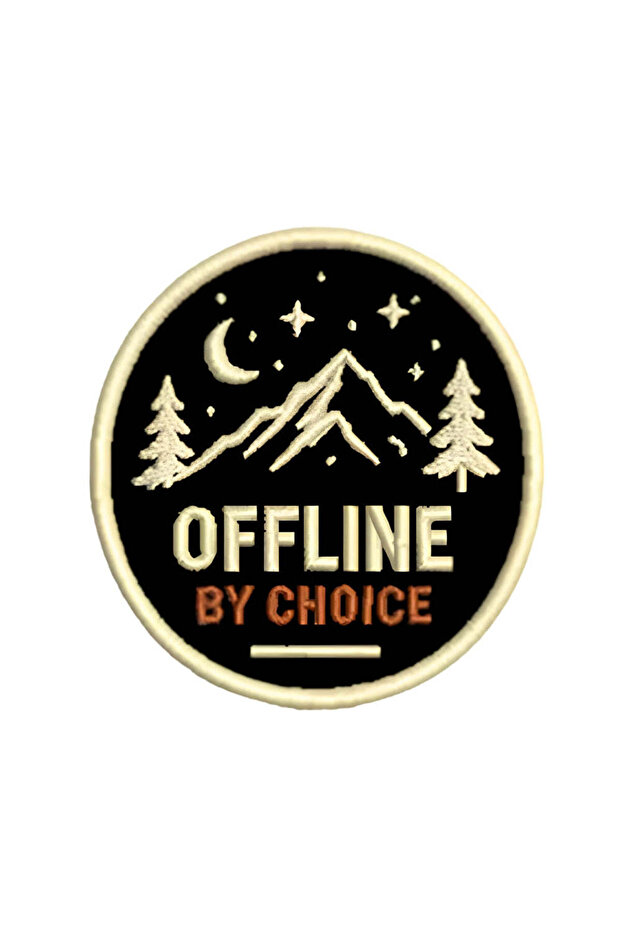 Offline By Choice Adventure Collection Embroidered Hook Velcro Patch 7.4 x 8 cm