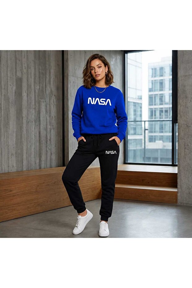 Zero Collar Sweat Suit 2-Piece Combination Winter Shardoon Nasa Printed Women's / Men's Unisex Model