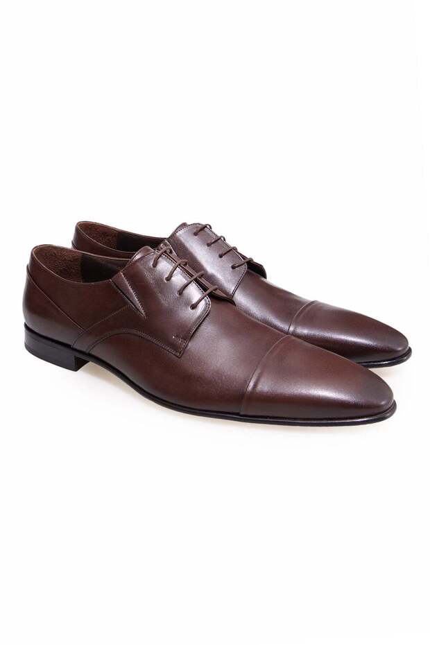 Brown Lace-Up Genuine Leather Men's Shoes