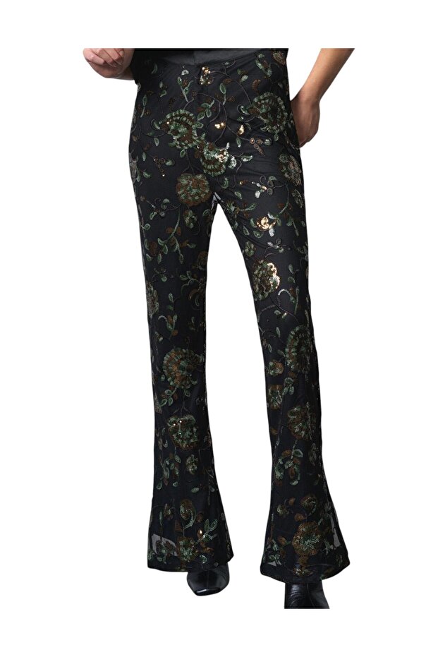 Women Roshene Sequin Flare Trousers