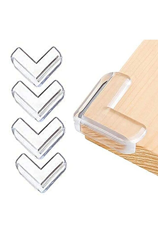 4 Pieces of 3m Adhesive Triangular Soft and Flexible Structure Coffee Table, Table, Cabinet Corner Protector (5492)