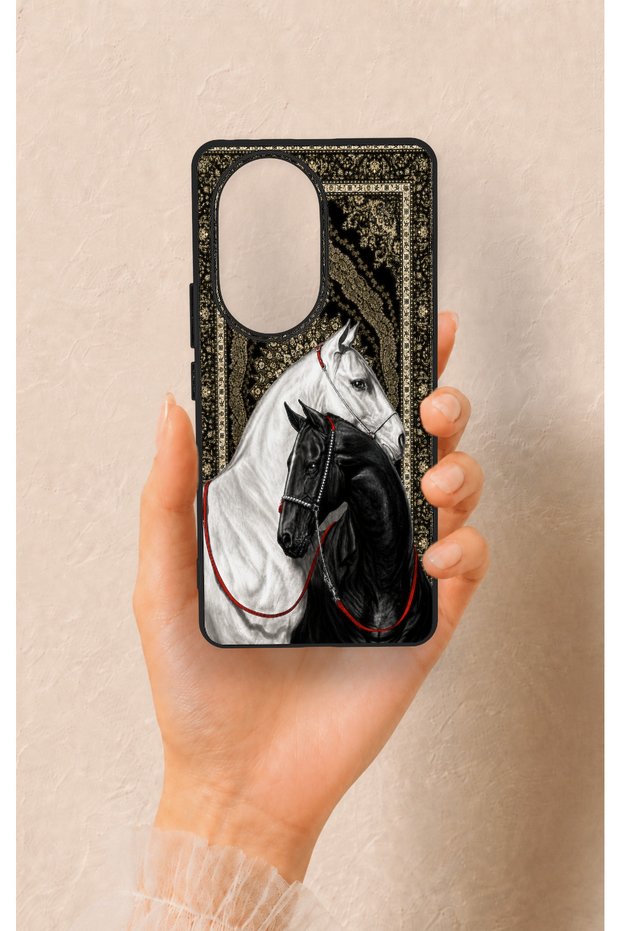Honor 200 Pro 5g Compatible Noble Lover Horses Patterned Silicone Case