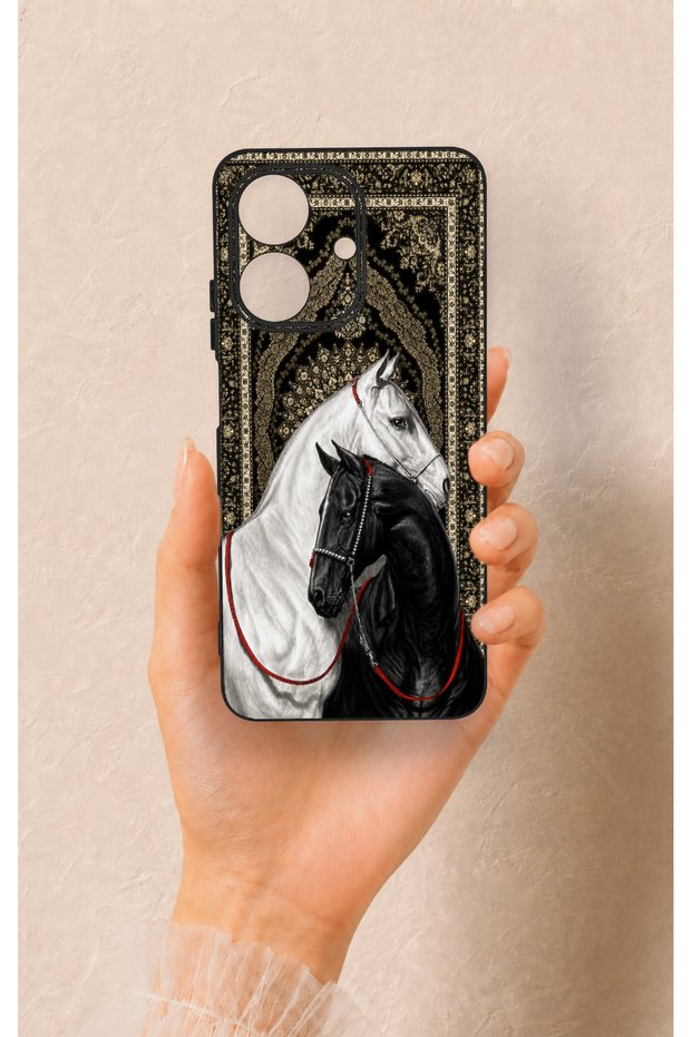 حافظة سيليكون متوافقة مع هاتف Realme Note 60 من نوع Noble Lover Horses