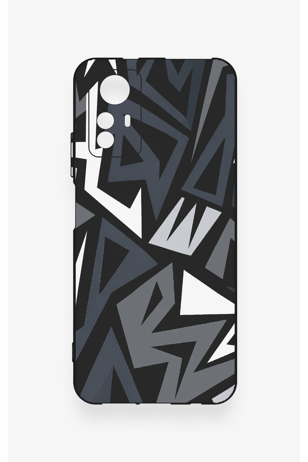 Redmi Note 12S Compatible Geometric Block Pattern Silicone Case