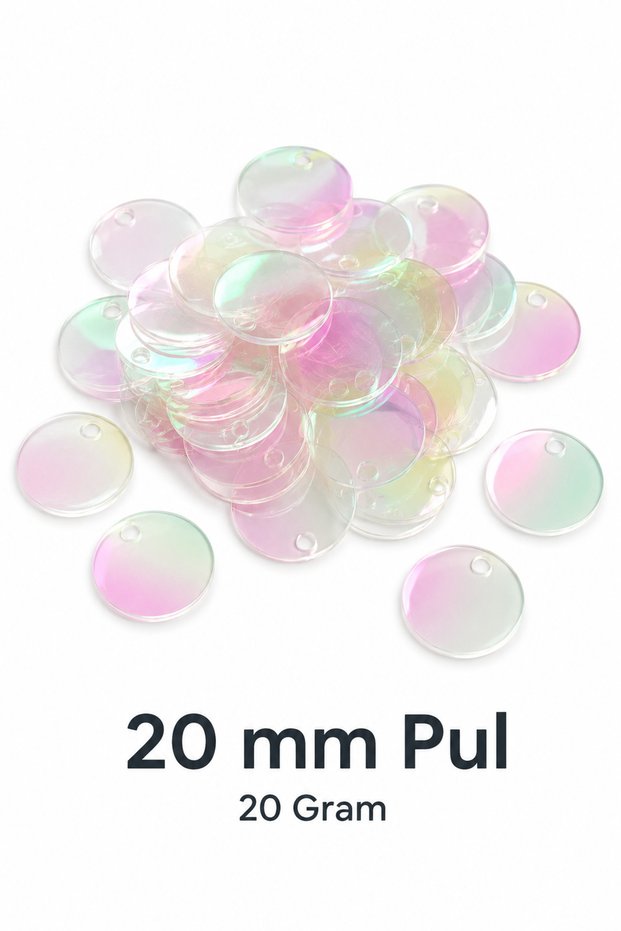 Mother of Pearl Bag Decoration Flake 20 mm 20 Grams Approximately 210 Pieces