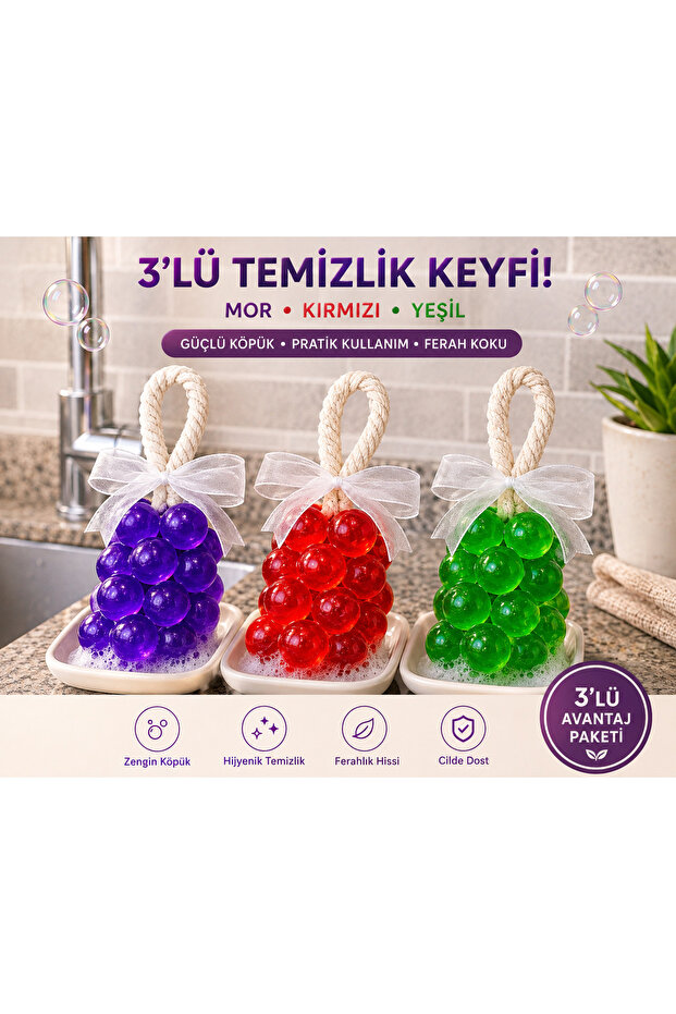Handmade Grape Bunch Soap (Blown Set with Ribbon)