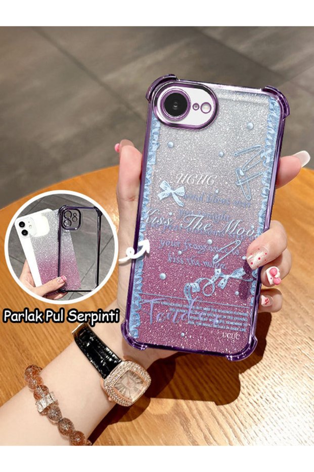 iPhone 16E/17E Compatible Transparent Four-Corner Silicone Coated Glossy Edge Case