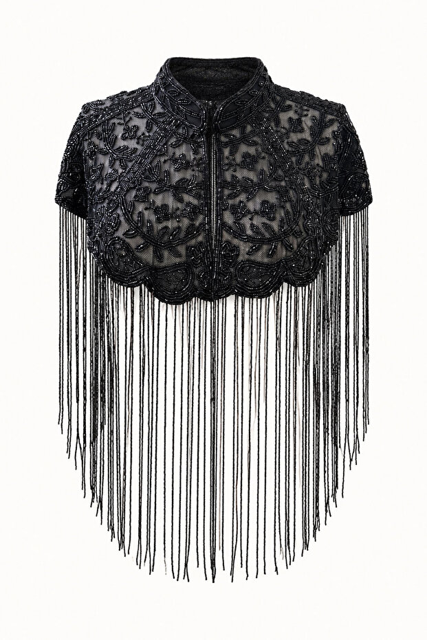 Premium Leaf Pattern Fine Beaded Cape
