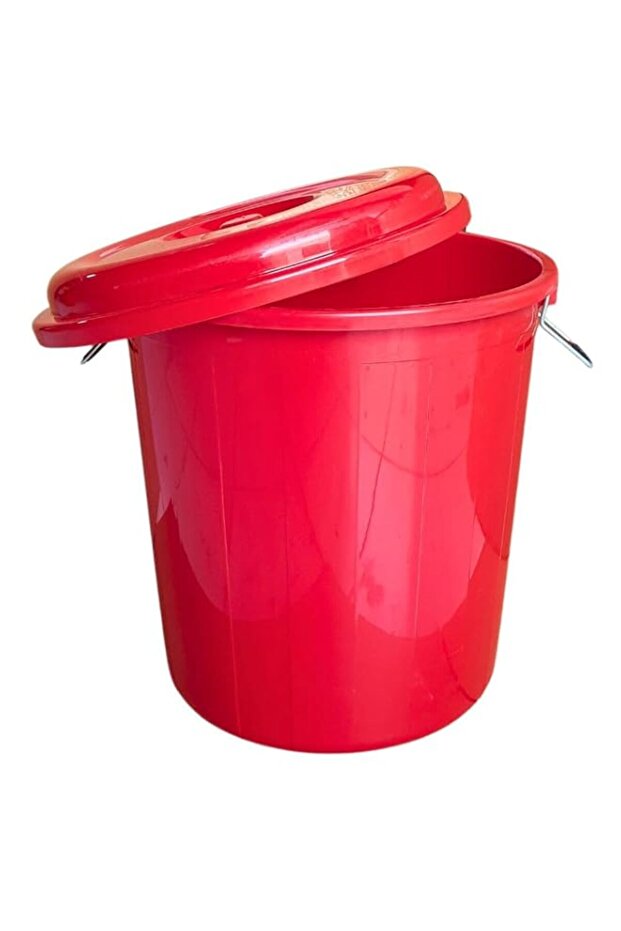 Heavy Duty Plastic Drums with Lid – Large Capacity Storage Barrel – Durable Multi-Purpose Drum (Red, 32L)
