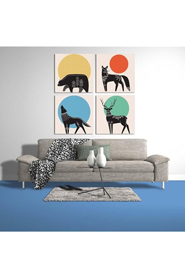 BPA® Just A Decorated Bear, Canvas wall art, Multicolour, Canvas, 4 Pieces, 30 x 30