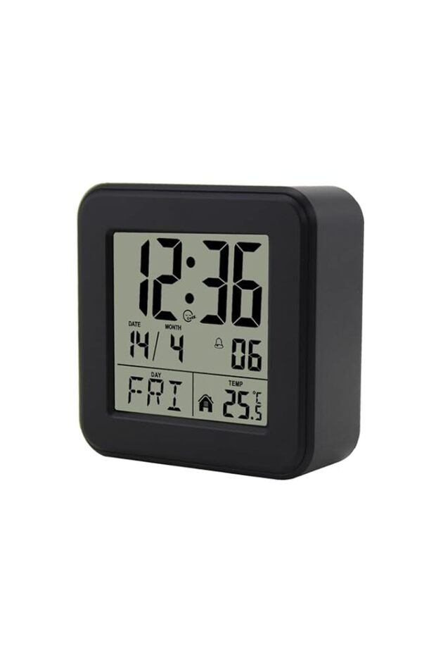 Battery Powered Digital Alarm Clock, Compact Bedside Clock with Night Light, Easy Read Display for Kids Rooms, Bedrooms, 1Pcs
