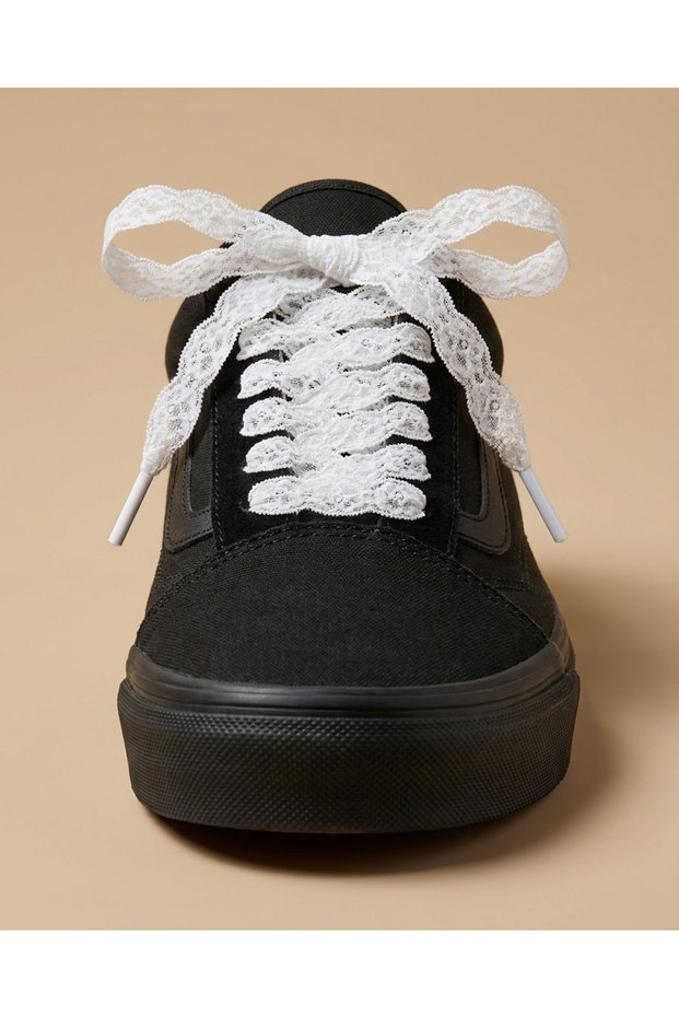 White Lace with Dense Floral Pattern and Elegant Bow Lacing