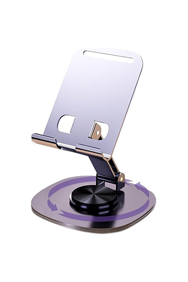 360° Rotatable Foldable Phone Stand, Adjustable Lazy Binge-Watching Holder with Silicone Pad, Portable Desktop Mount for All Smartphones