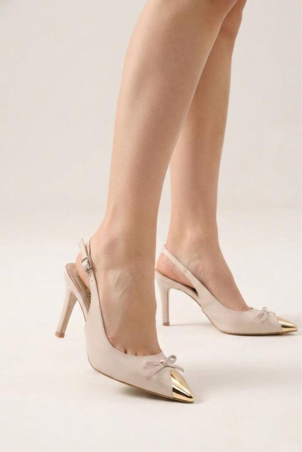 London K145-25882 Women's Heeled Open-Back Stiletto Shoes