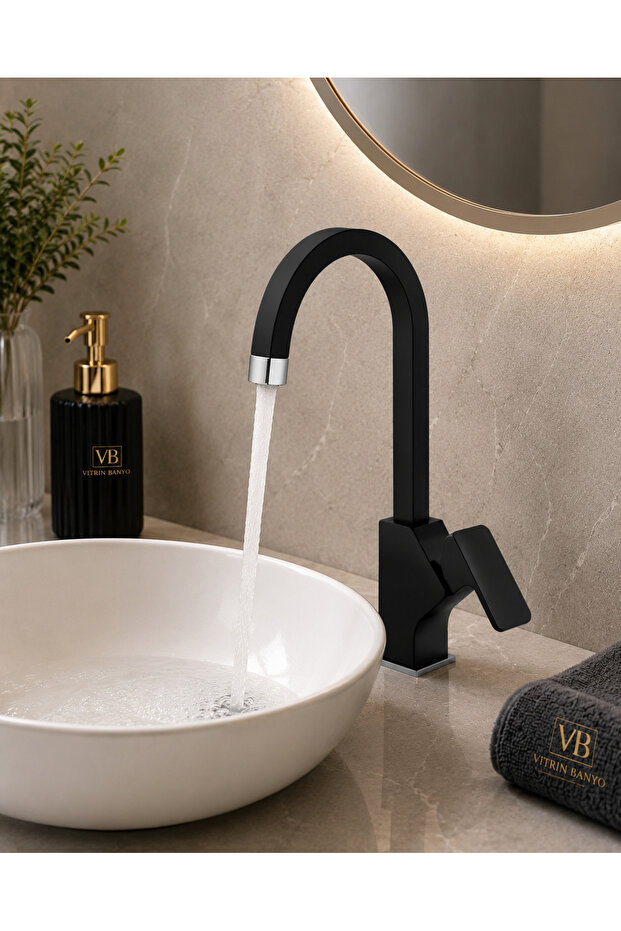 Swan Sink Faucet Black – High Spout Single Handle Retro Brass Sink Tap