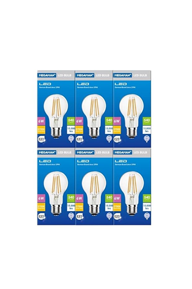 Megaman Led Filamint 6w 2700k E27 Nondim (pack of 6)