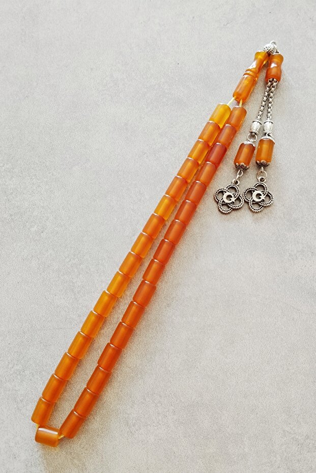 Cut-Off Model Stick Fire Amber Prayer Beads