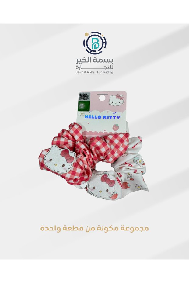 ربطة شعر هالو كاتي مشابك شعر مطاطية قماش