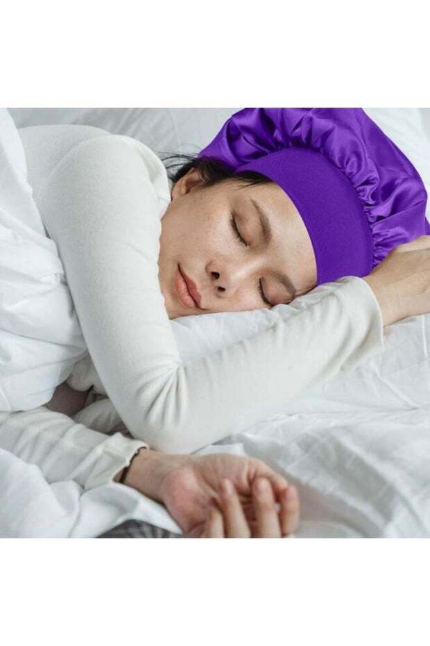 1PCS Premium Satin Sleeping Bonnet for Women, Smooth Hair Protection Cap with Wide Elastic Band, Lightweight Comfortable Night Head Cover Suitable for Curly, Long, Natural, Braided and Straight Hair,