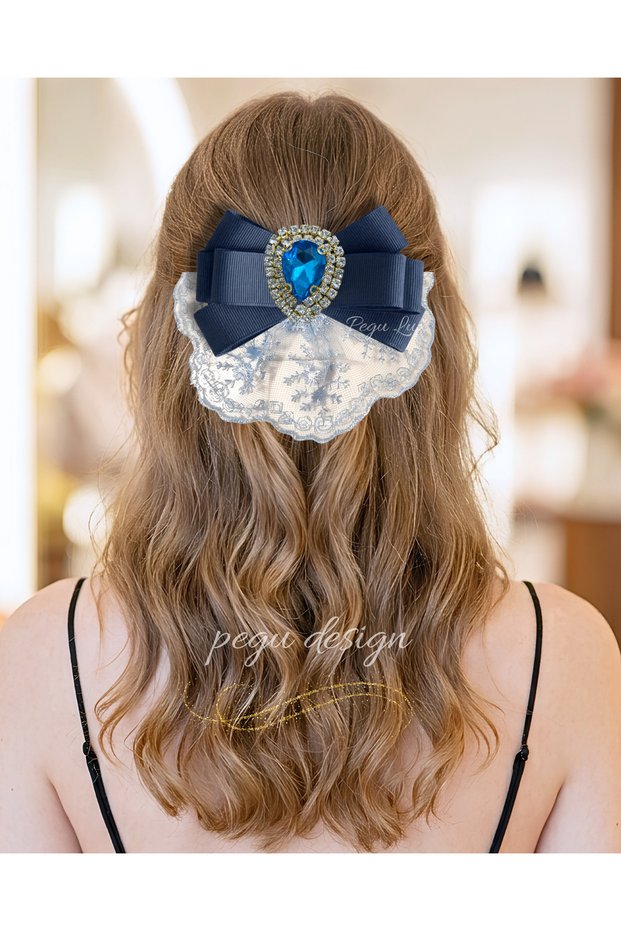 Pegu Royale Lux Scalloped Hair Clip, School, College, Daily, Event, Office, after Party, Wedding, Etc.