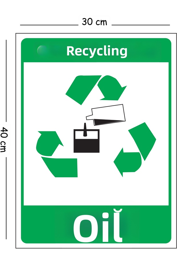 Metal Recycle Oil 30X40 cm A3 Warning Work Safety Sign