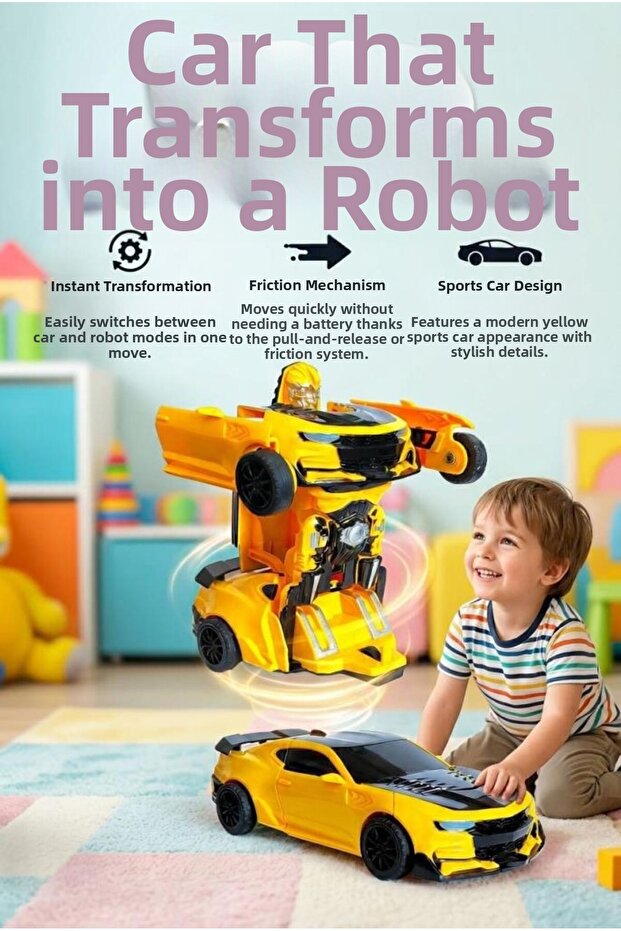 My 2-in-1 Transforming Robot Car! 19cm Toy Robot with Transformable Joints and Movable Parts