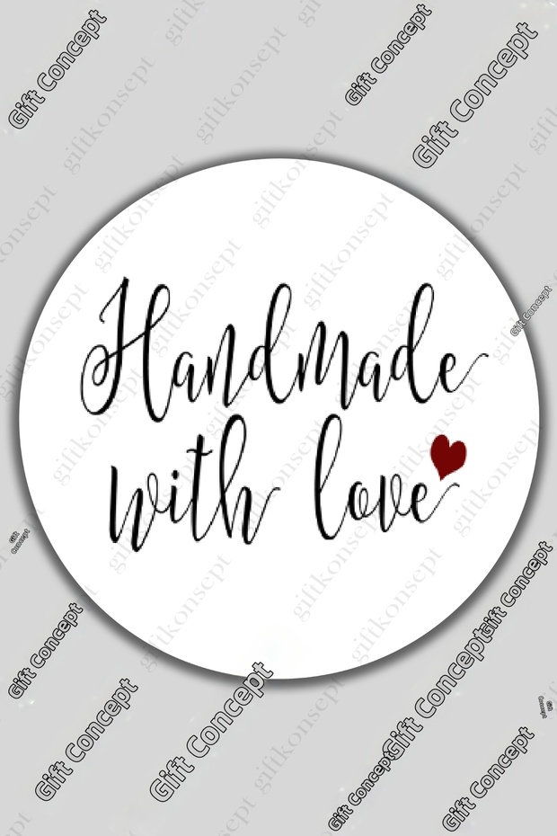 ملصقات تغليف مستديرة مقاس 3 سم مكونة من 100 قطعة مكتوب عليها "Handmade With Love"