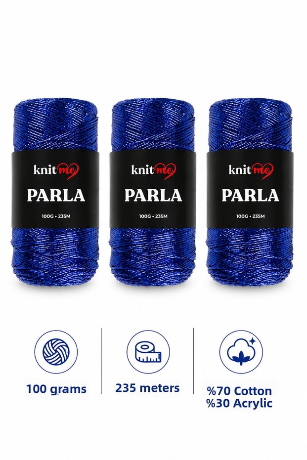 Parla Knitting Yarn 100 Gr 235 Mt Bag Yarn Supla Yarn Cotton Sim 3 Pieces