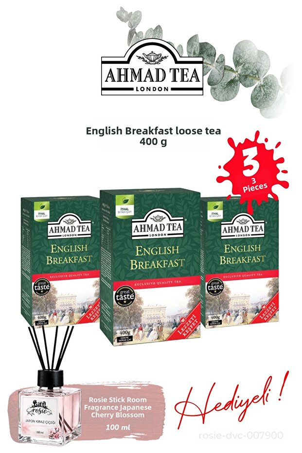 English Breakfast 3-Pack of Bulk Tea 400 g and Room Fragrance