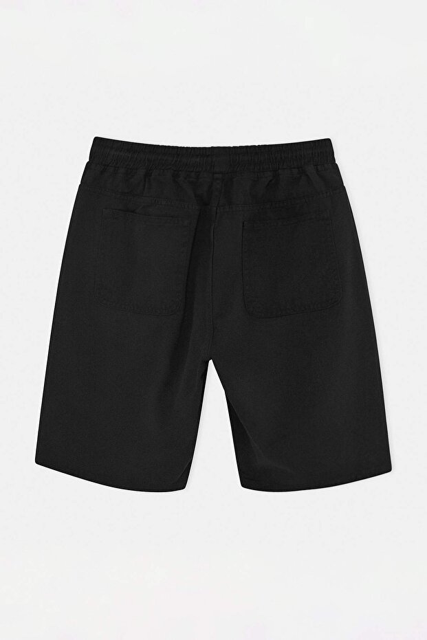 Siyah Beli Lastikli Regular Fit Şort & Bermuda TMNSS26SR00025 - 6
