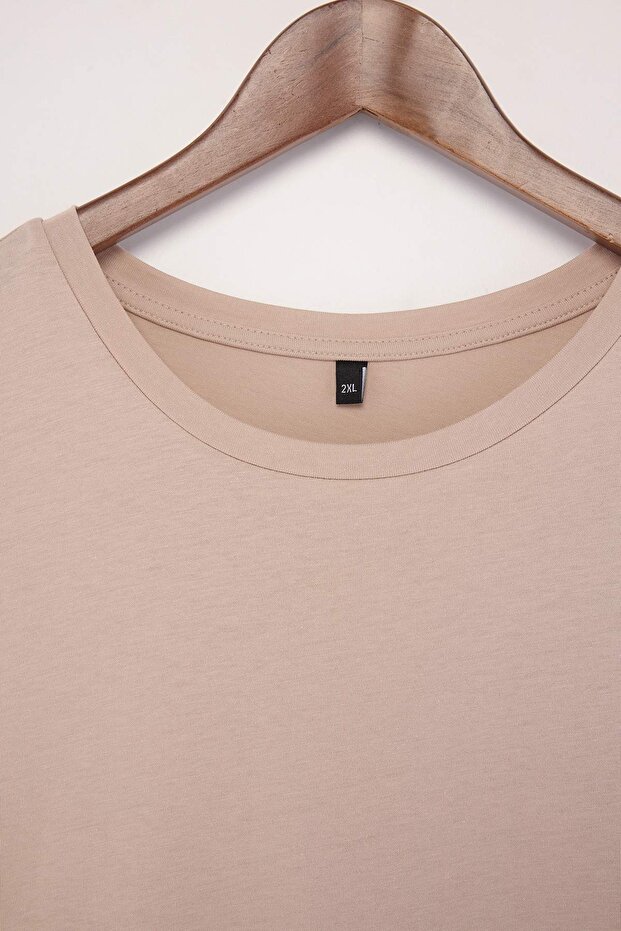 Vizon Regular Fit Basic Bisiklet Yaka %100 Pamuk Örme Büyük Beden T-Shirt TBBSS22TS0733 - 2