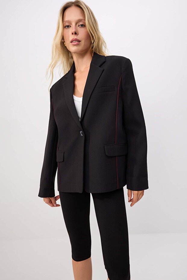 Siyah Blazer Ceket TWOSS26BC00058 - 1