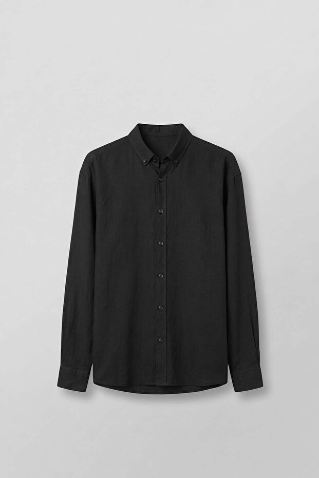 Men's Relax Fit Relaxed Cut Slim Shirt Black