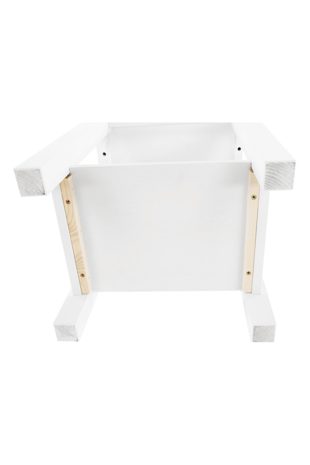 Bedside table, solid wood/white, FOSIL - 5