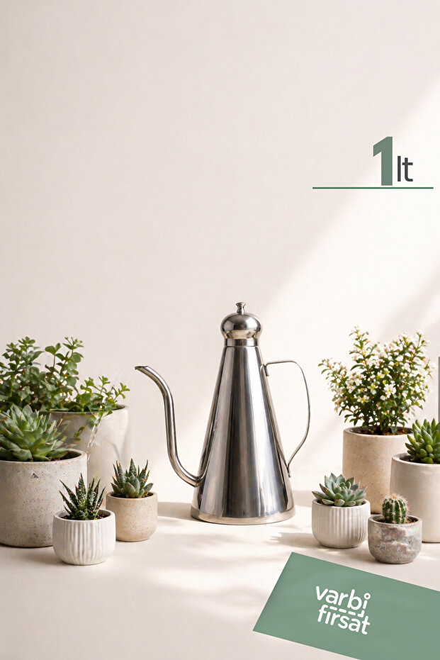 Premium Stainless Steel Plant Watering Can 1.1 L | Controlled Collapse | Stylish and Durable Pitcher