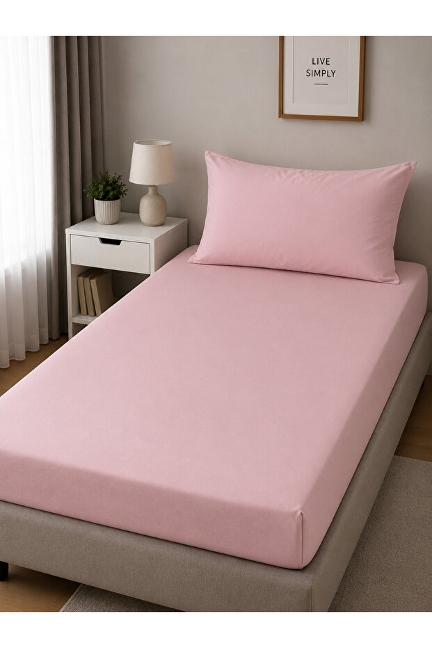 Single Solid Color Fitted Sheet (+1 Pillowcase)100X200Cm - 1