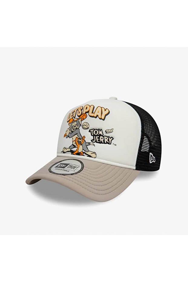 قبعة بيضاء للجنسين من 9Forty Tom and Jerry A-Frame Trucker
