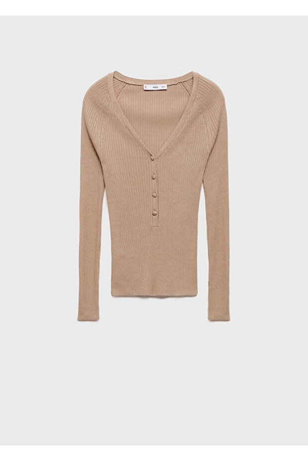 Pullover aus Gummistrick mit V-Ausschnitt - 3